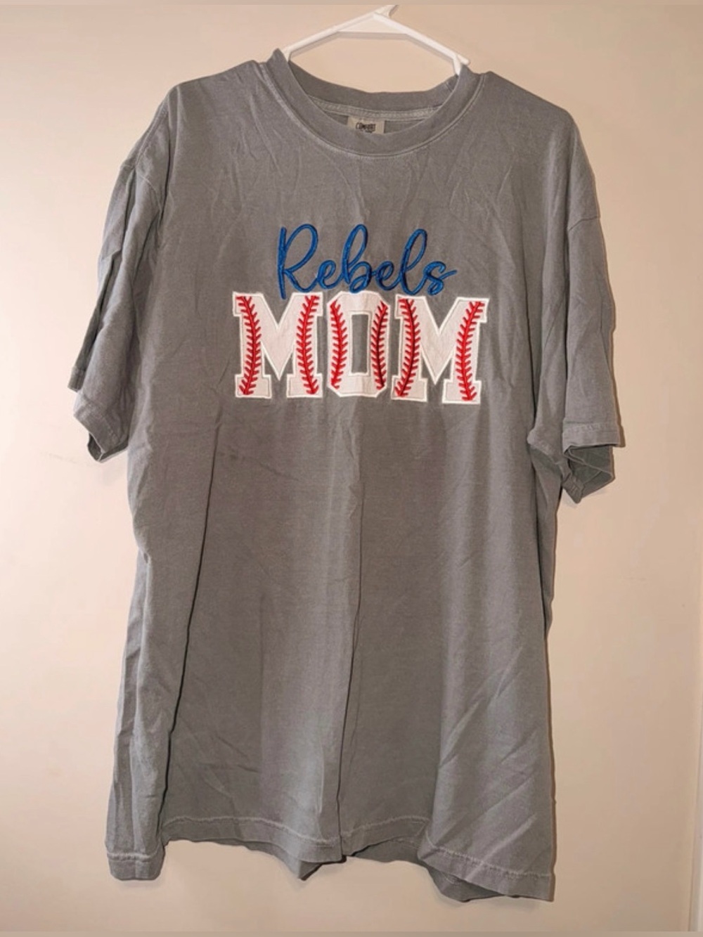 rebels Gray 'Rebels MOM' Baseball Graphic Tee Comfort Colors XL